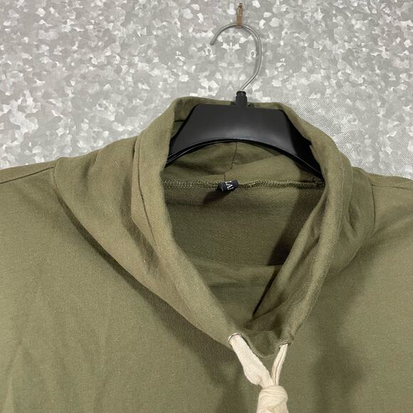 Zaful Women's Army Green Plus Size Cropped Sweatshirt - Size 3X - Cowl Neck Top - Picture 3 of 8